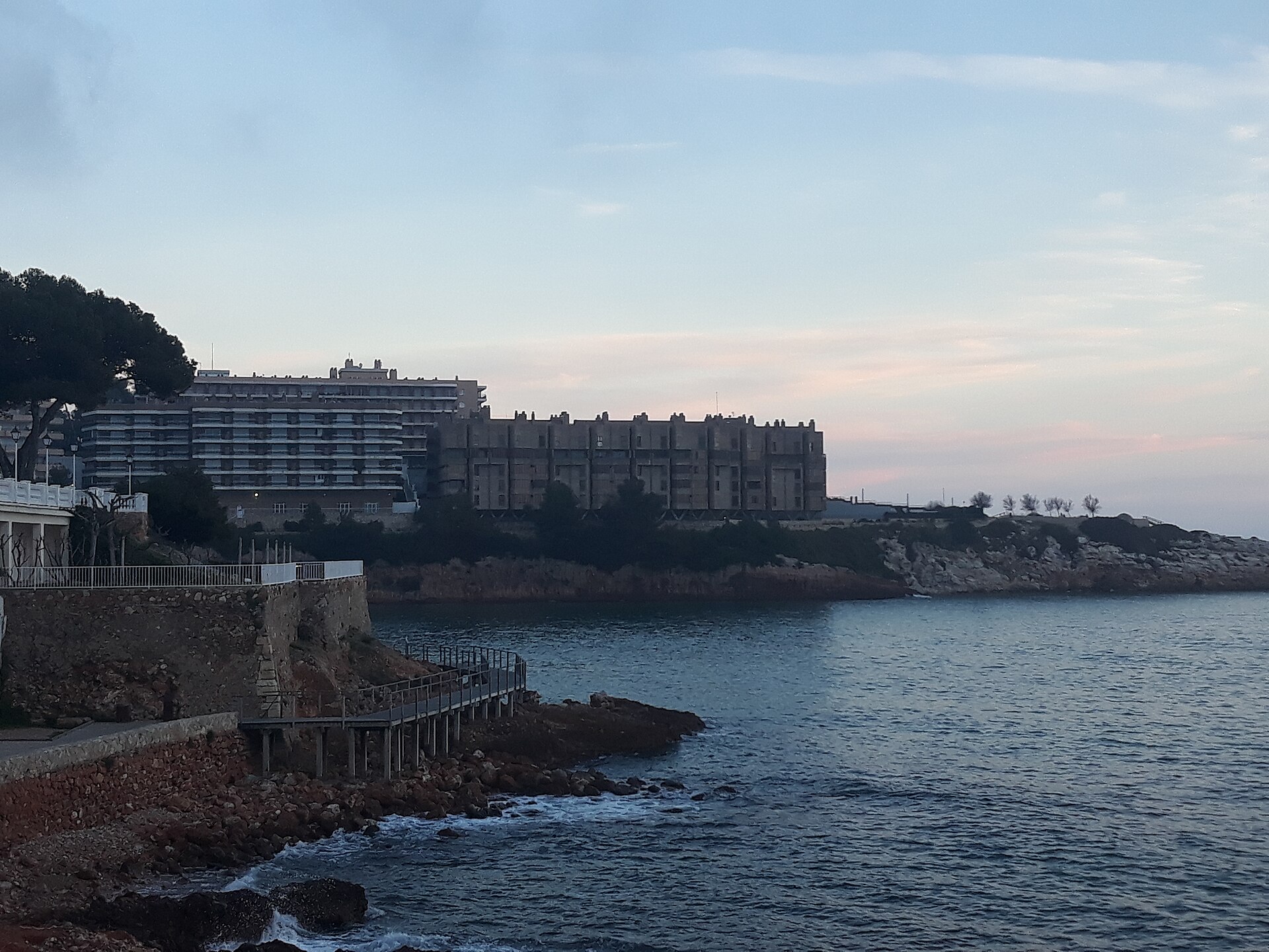 Salou coastal path at sunset